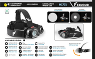 Linterna Frontal FAVOUR. 490 LUMENS