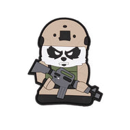 Parche PVC 3D oso panda tactico beige-blanco