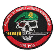Parche bordado calavera boina grupo 05 negro/rojo