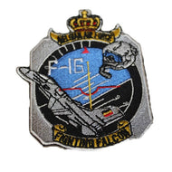 Parche bordado avion F-16 gris