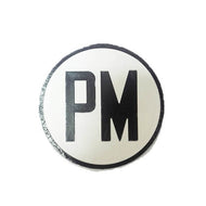 Parche PM redondo blanco/negro