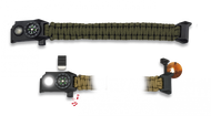 Brazalete paracord con brujula, silbato y led "Verde"