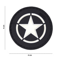 Parche pvc 3D circulo estrella negro