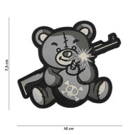 Parche PVC 3D terror tedy gris