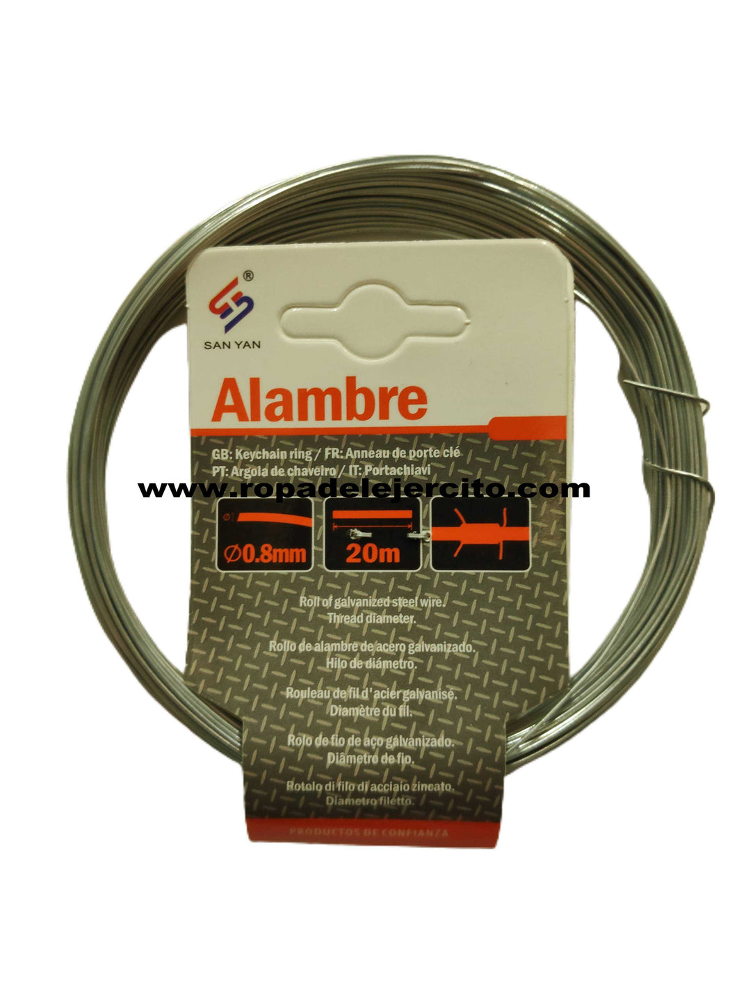 Alambre rollo 20 M 0,8mm de Acero