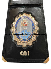 Cartera porta placa de piel CNI "Hecha a mano en España"