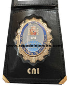 Cartera porta placa de piel CNI "Hecha a mano en España"