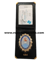 Cartera porta placa de piel CNI "Hecha a mano en España"