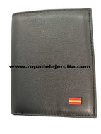 Cartera porta placa de piel con monedero "Hecha a mano en España"