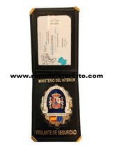 Cartera porta placa de piel Vigilante de Seguridad "Hecha a mano en España"