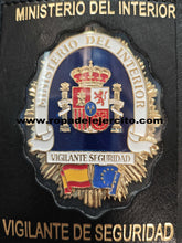 Cartera porta placa de piel Vigilante de Seguridad "Hecha a mano en España"