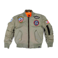 Cazadora bomber verde para Niño Con Parches