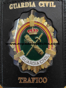 Cartera porta placa de piel Guardia Civil de Trafico "Hecha a mano en España"