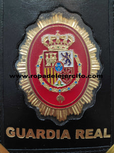 Cartera porta placa de piel Guardia Real "Hecha a mano en España"