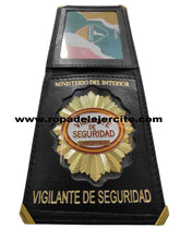 Cartera porta placa de piel Vigilante de Seguridad "Hecha a mano en España"