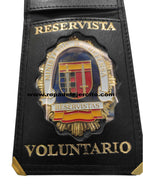Cartera porta placa de piel de Reservista "Hecha a mano en España"