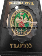 Cartera porta placa de piel Guardia Civil de Trafico "Hecha a mano en España"