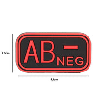 Parche PVC Sanguíneo AB NEGATIVO NEGRO-ROJO