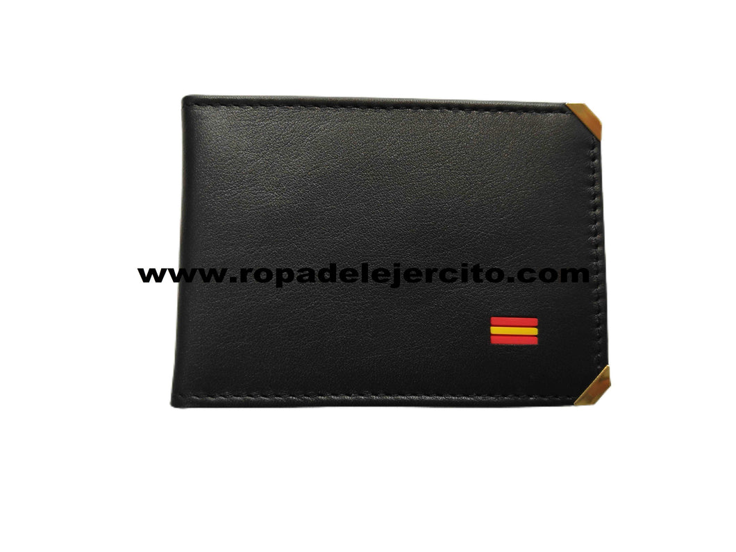 Cartera porta placa de piel 