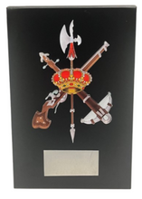 Cuña de Madera escudo Metacrilato Legión