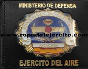 Cartera porta placa de piel del Ejercito del Aire "Hecha a mano en España"