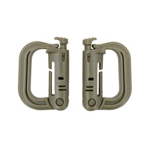 Mosquetones Fastener PVC 2 piezas Arido, Negro o Verde