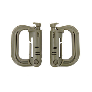 Mosquetones Fastener PVC 2 piezas Arido, Negro o Verde