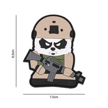 Parche PVC 3D oso panda tactico beige-blanco