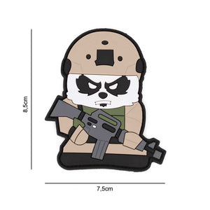 Parche PVC 3D oso panda tactico beige-blanco