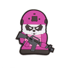 Parche PVC 3D oso panda tactico rosa