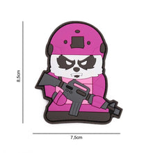 Parche PVC 3D oso panda tactico rosa