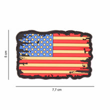 Parche bandera PVC 3D USA Blanco-Rojo