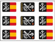 Pegatina banderas y logotivo 9UDS de la Legion