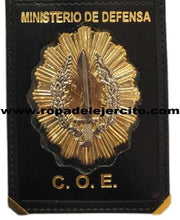 Cartera porta placa de piel COE "Hecha a mano en España"