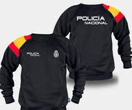 Sudadera Negra Con Bandera "POLICIA NACIONAL"