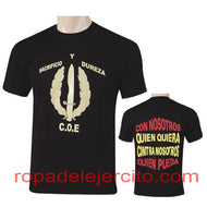 Camiseta coe dorada "negra" "Talla S"