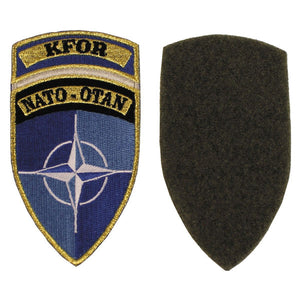 Parche bordado KFOR NATO-OTAN velcro celeste