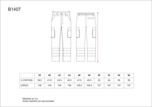 Pantalon de trabajo con cintas reflectantes "Tallas M, 38, 40"