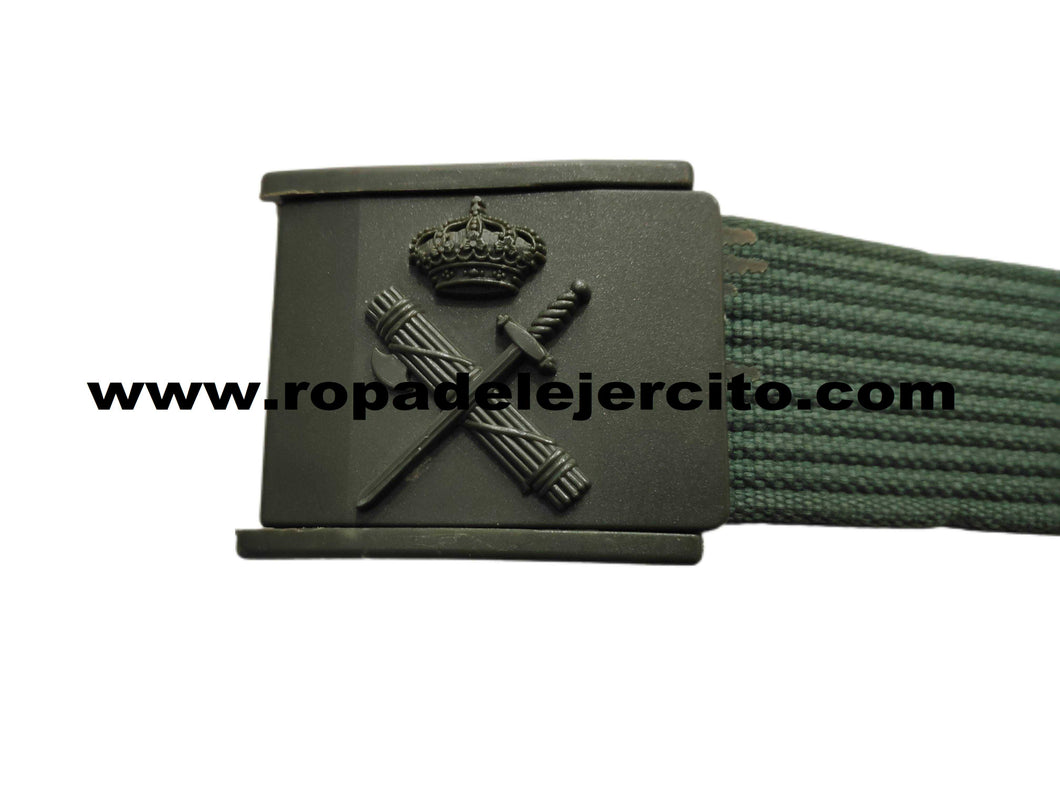Cinturon verde ancho G.Civil con hebilla de plástico