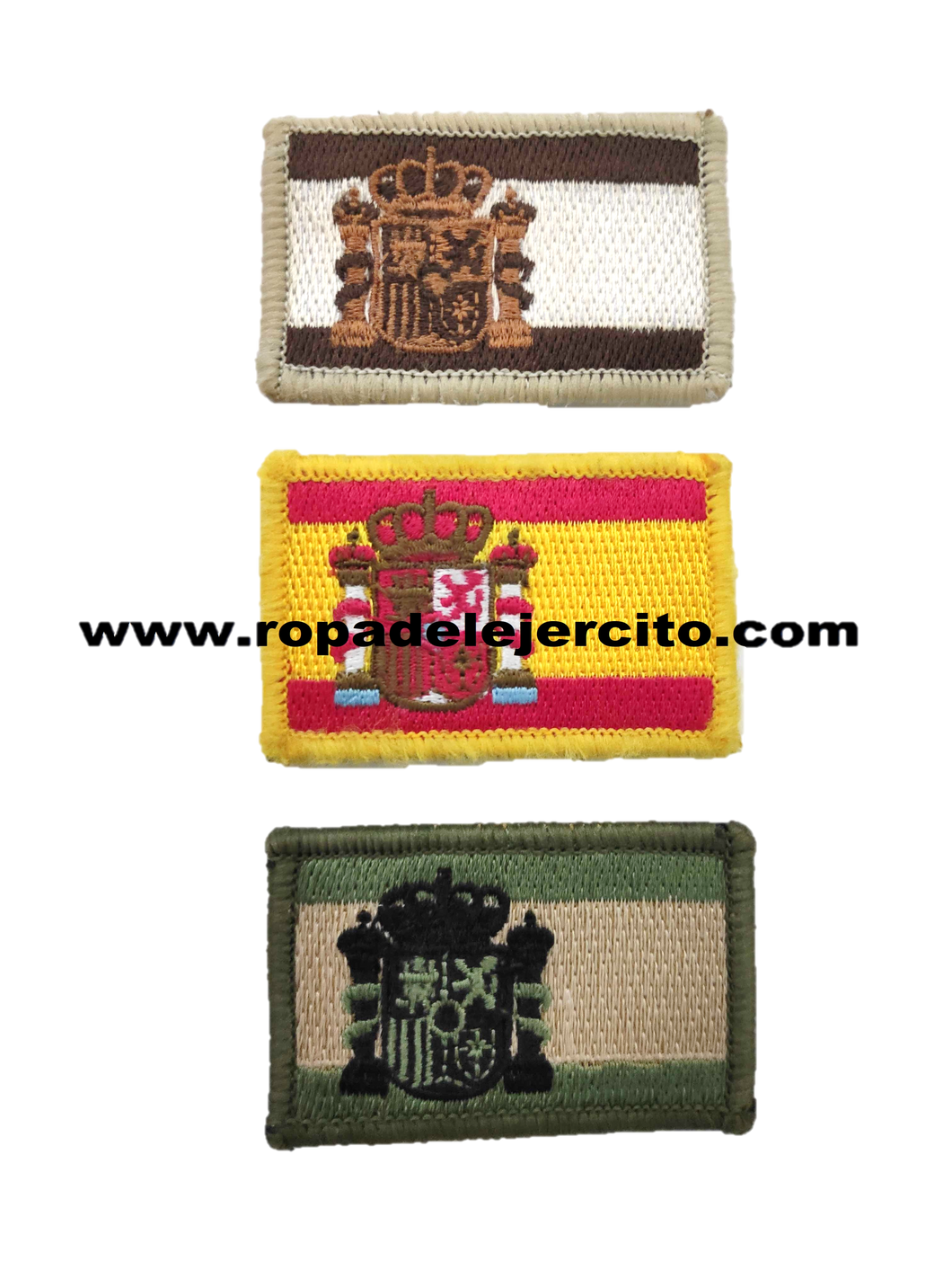 Parche banderita española velcro hombro verde, arida y española