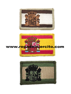 Parche banderita española velcro hombro verde, arida y española