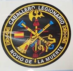 Pegatina plana caballero legionario plana redonda