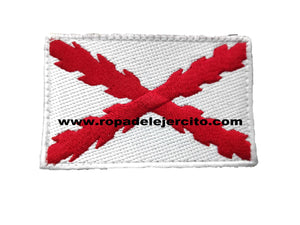 Parche bandera Borgoña velcro bordado blanco/rojo Grande