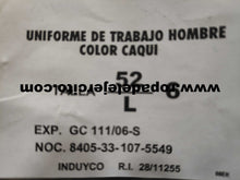 Uniforme de trabajo hombre color caqui (original ET)